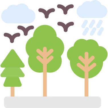 Ağaçlar simgesi, vektör illüstrasyonu