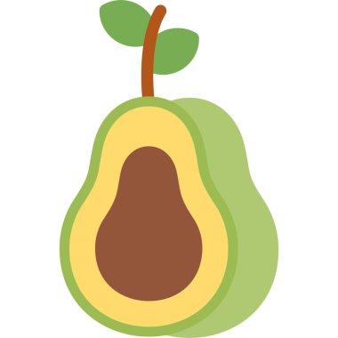 avokado meyvesi, illüstrasyon, vektör, beyaz arka planda..