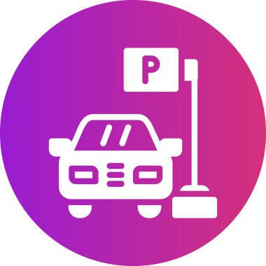 Park ediyor. Web simgesi basit illüstrasyon