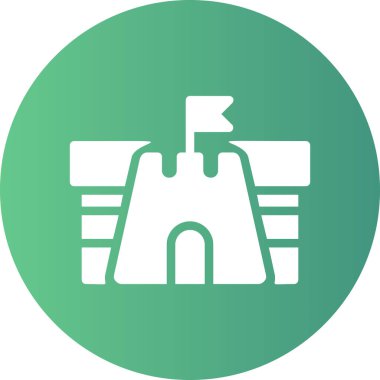 Bir bina simgesinin vektör illüstrasyonu