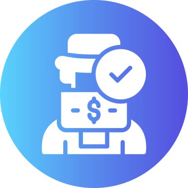 Mavi ve beyaz bir ikonun vektör illüstrasyonu