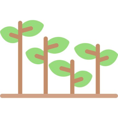 ağaçlar düz simgesi, vektör çizim