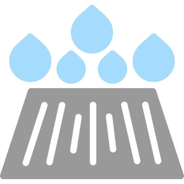 Su musluğu vektör simgesi. biçim özet sembolüdür, yumuşak mavi renk, beyaz arkaplan.