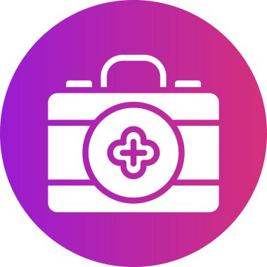 İlk yardım çantası simgesi, basit vektör illüstrasyonu