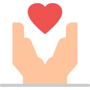 Kalp bakım düz vektör simgesi