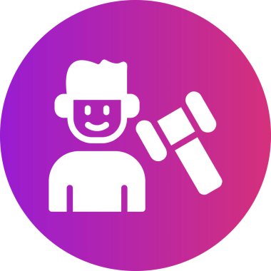 Sakallı ve fırça ikonlu bir adam, basit bir çizim.