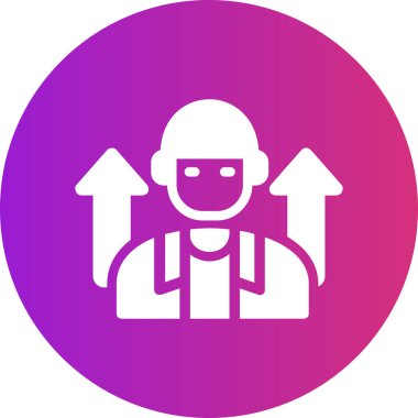 Robot simgesi olan bir adamın vektör çizimi