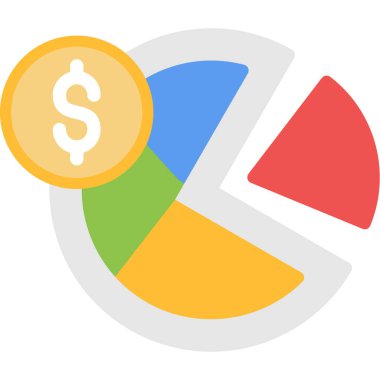 İş ve finans dairesi ikonu. vektör, resimleme