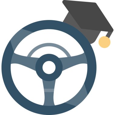 Direksiyon tekeri web simgesi basit illüstrasyon