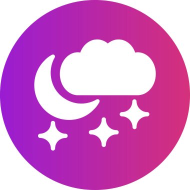 İyi geceler. Web simgesi basit illüstrasyon