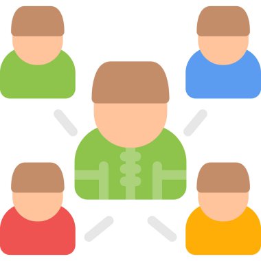 Grup insanlar düz simgesinin