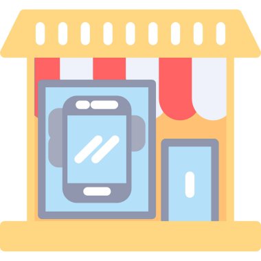 mobil shop düz vektör simgesi