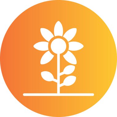 Çiçek. Web simgesi basit illüstrasyon
