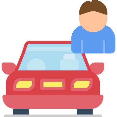 Araba sigortası simgesi düz stil