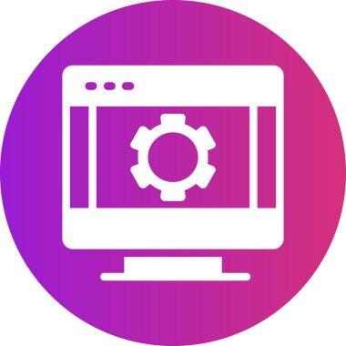 Bilgisayar. Web simgesi basit illüstrasyon