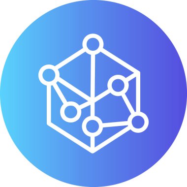 Blockchain simgesi, vektör illüstrasyonu basit tasarım