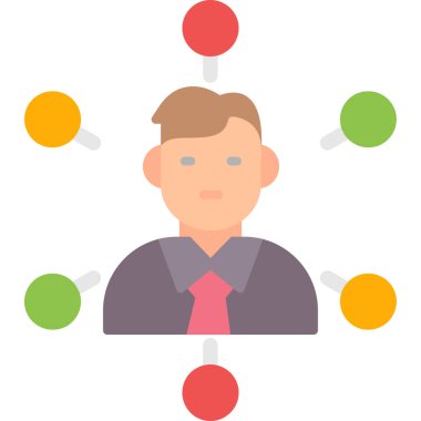 iş insanları ağ simgesi düz stil