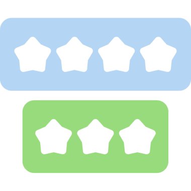 Yıldızların Düz, Basit Vektör Tasarımı Gözden Geçir