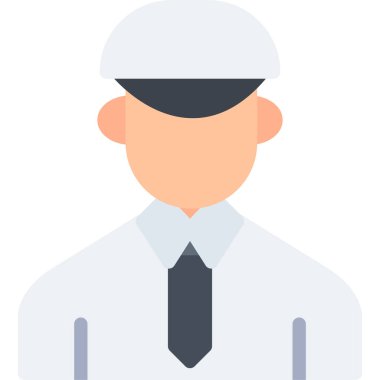 İşçi avatar adam simgesi düz stil