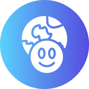 Mavi ve beyaz bir ikonun vektör illüstrasyonu