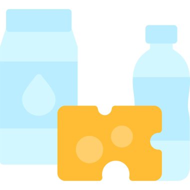 Süt ve peynir ikonu. vektör