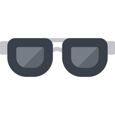 Beyaz arka plan üzerinde güneş gözlüğü şeffaf işareti izole güneş gözlüğü simge vektör