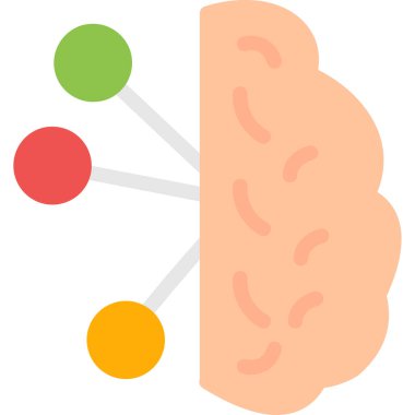 Beyin. Web simgesi basit illüstrasyon