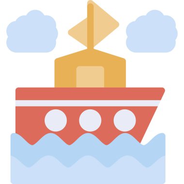 Gemi. Web simgesi basit illüstrasyon