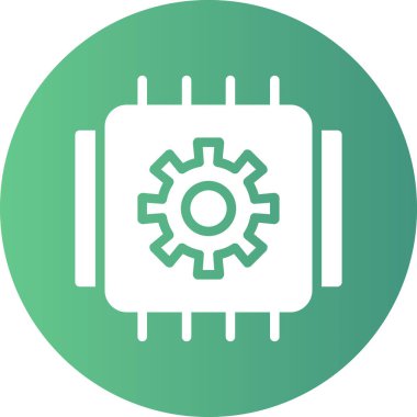 Cpu vektör simgesi. Basit düz çizim sembolü