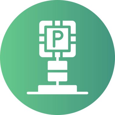 Park ediyor. Web simgesi basit illüstrasyon