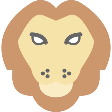 Aslan kafa düz simgesi