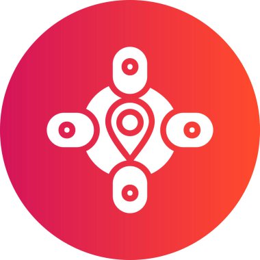 Bir harita simgesinin vektör çizimi, bir çember