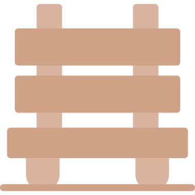 Ahşap çit ikonu. Düz renk tasarımı. Vektör çizimi. beyaz arkaplanda izole