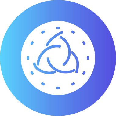 Beyaz arkaplanda mavi ay simgesi izole edildi. Soyut çember rastgele düğmesi. vektör illüstrasyonu