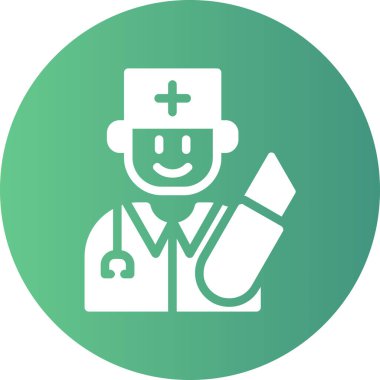 Doktor. Web simgesi basit illüstrasyon