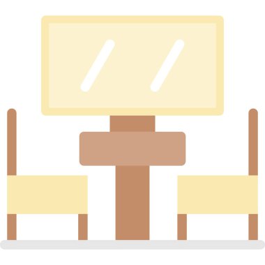 Masa. Web simgesi basit illüstrasyon