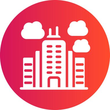 Şehir binaları ikon vektör illüstrasyonu