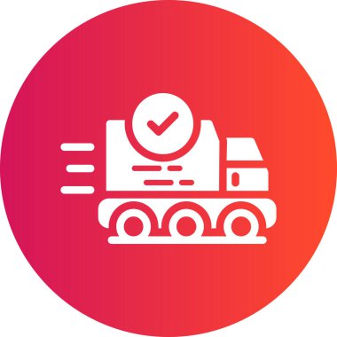 Teslimat kamyonu simgesinin vektör çizimi