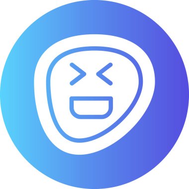 Beyaz arka planda izole edilmiş gülen yüz ifade simgesiyle özet doldurulmuş emoji. Mutlu yüz ifadesi. vektör.