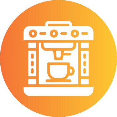 Kahve makinesi simgesi, basit tasarım illüstrasyonu