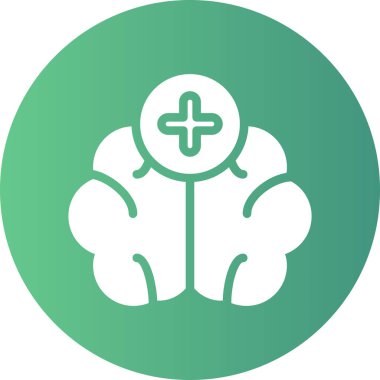 Beyin ikonu. Web için beyin vektör simgelerinin basit çizimi