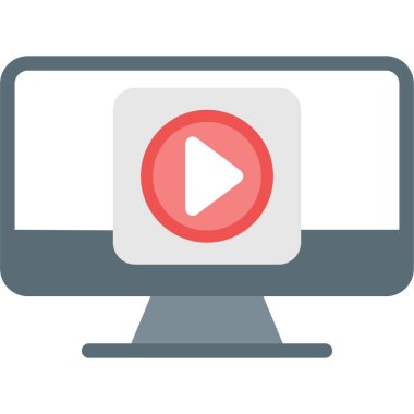 video oynatıcı vektör renk simgesi