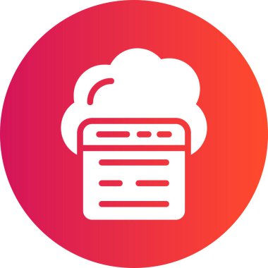 Bulut hesaplama. Web simgesi vektör illüstrasyonu