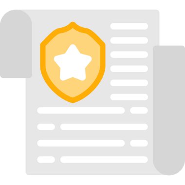 Sertifika düz vektör simgesi