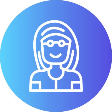 Dişi avatar. Web simgesi basit illüstrasyon