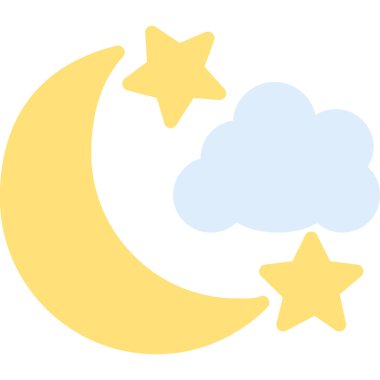 Gece Ay ikonu. Web için gece vektör simgelerinin özet çizimi