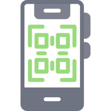 QR kod simgesi. Web tasarımı için qr kod vektör sembolünün özet çizimi