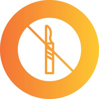 Sigara ikonu yok. Web için sigara vektör sembolünün özet çizimi