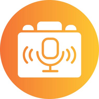 Mikrofon. Web simgesi basit illüstrasyon