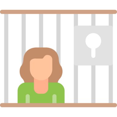 kadın hapishane vektör illüstrasyonu